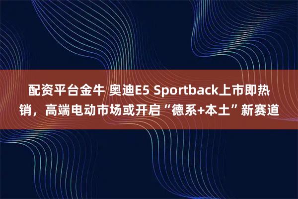 配资平台金牛 奥迪E5 Sportback上市即热销，高端电动市场或开启“德系+本土”新赛道
